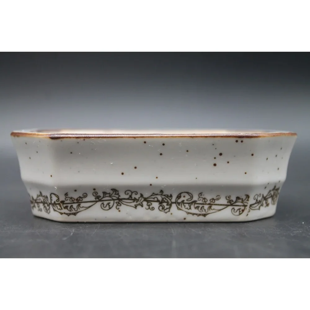 Village Bath Products Soap Dish Speckled Pottery Bath Tray Japan Vintage
